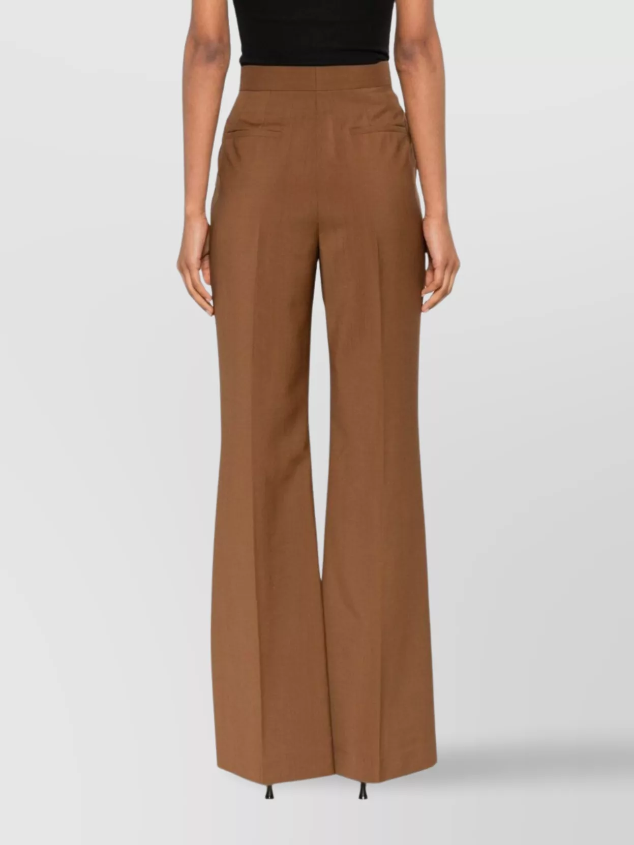 Fendi High-Waisted Flared Leg Wool Trousers