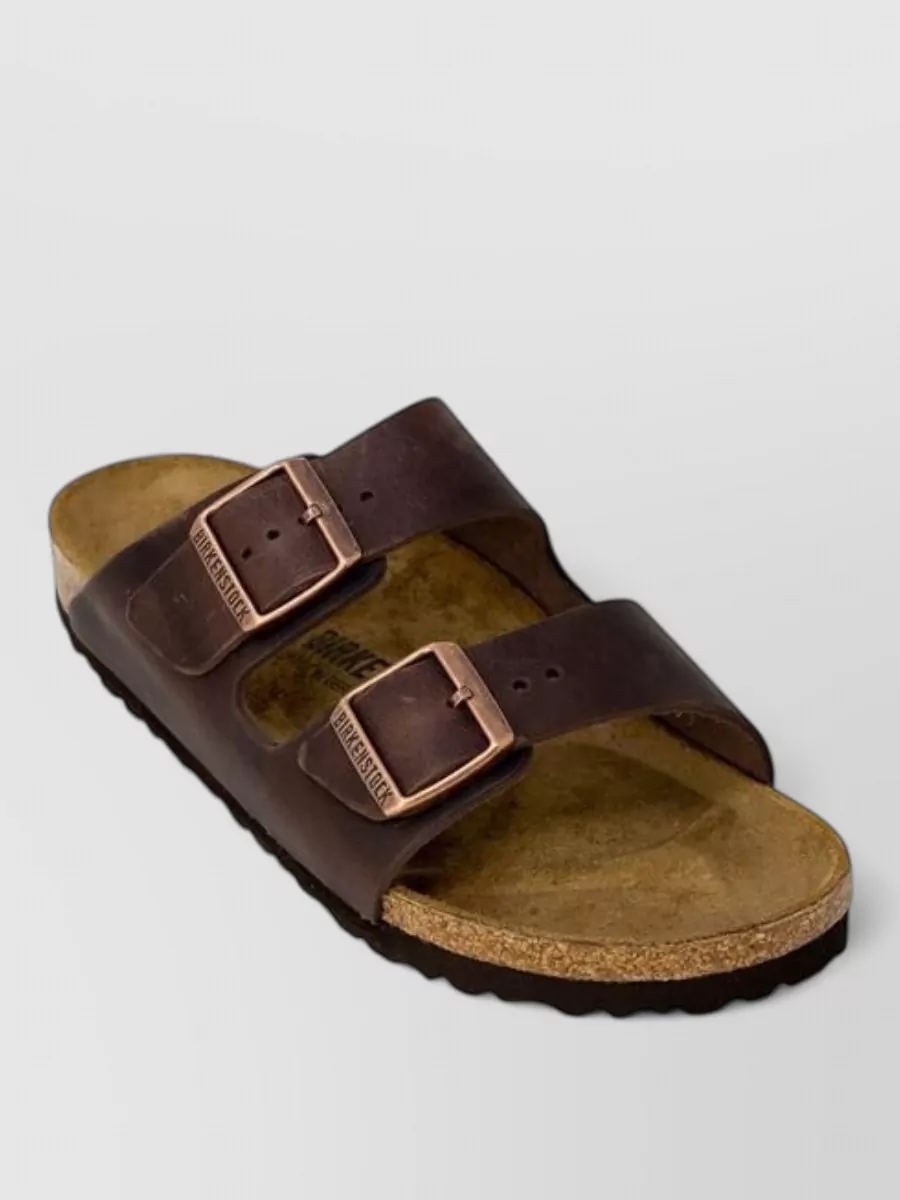 Birkenstock leather two-strap slides