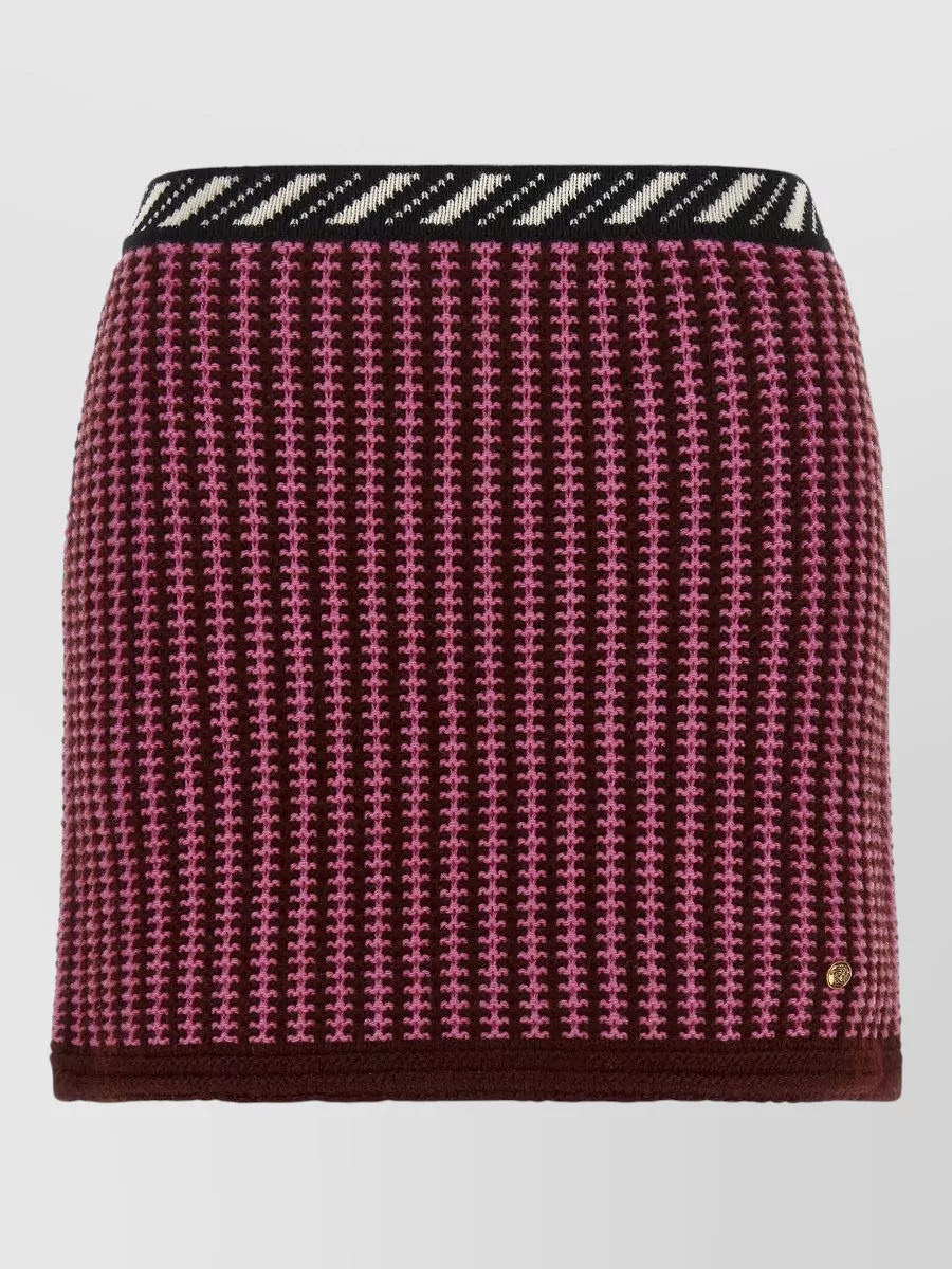 Versace virgin wool crochet-knit mini skirt