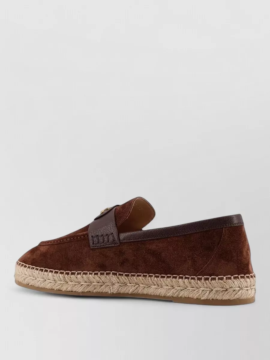 Valentino Garavani Vlogo Signature Suede Loafers Espadrille Sole