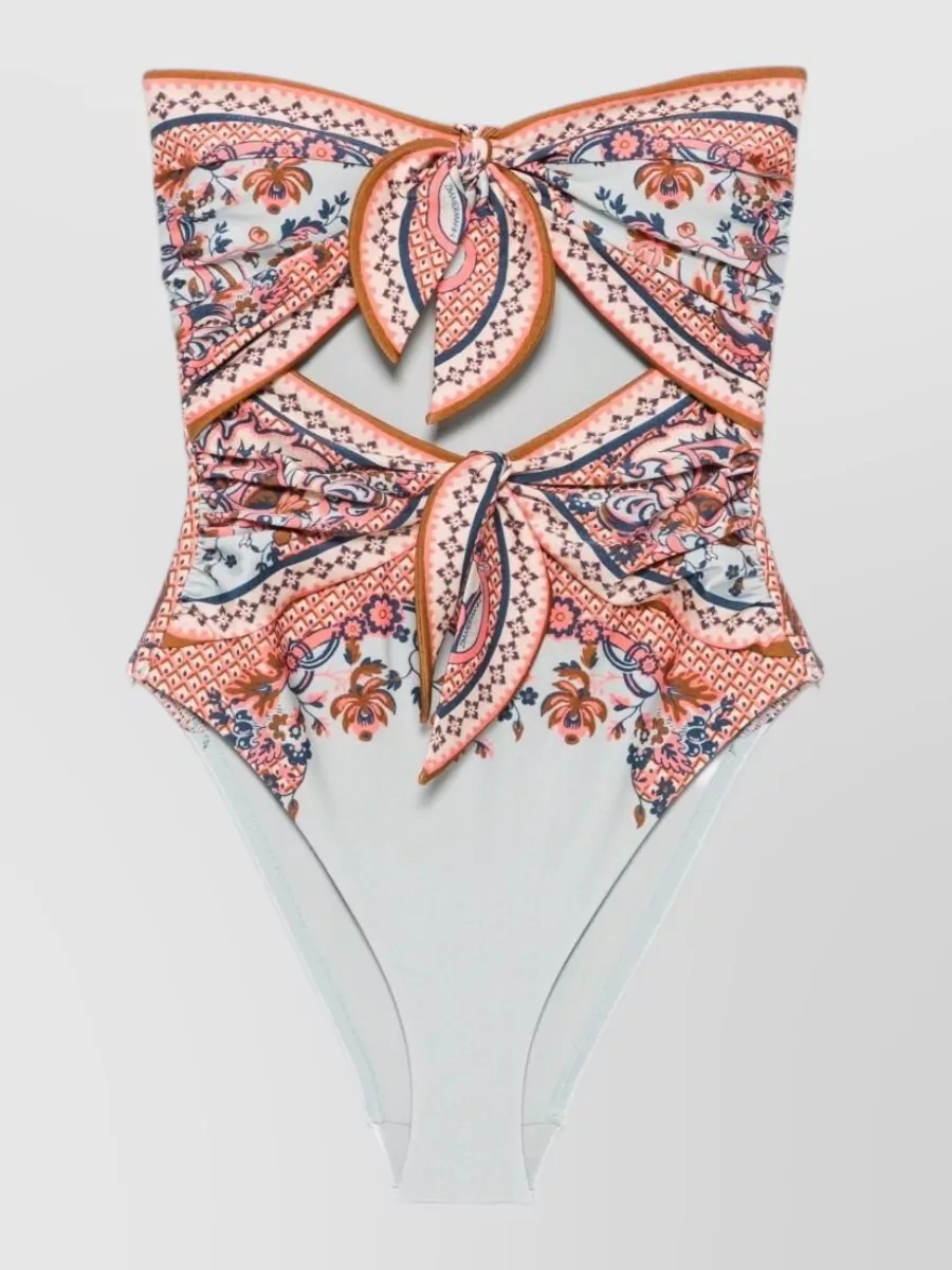 Zimmermann Printed cutout one-piece swimsuit