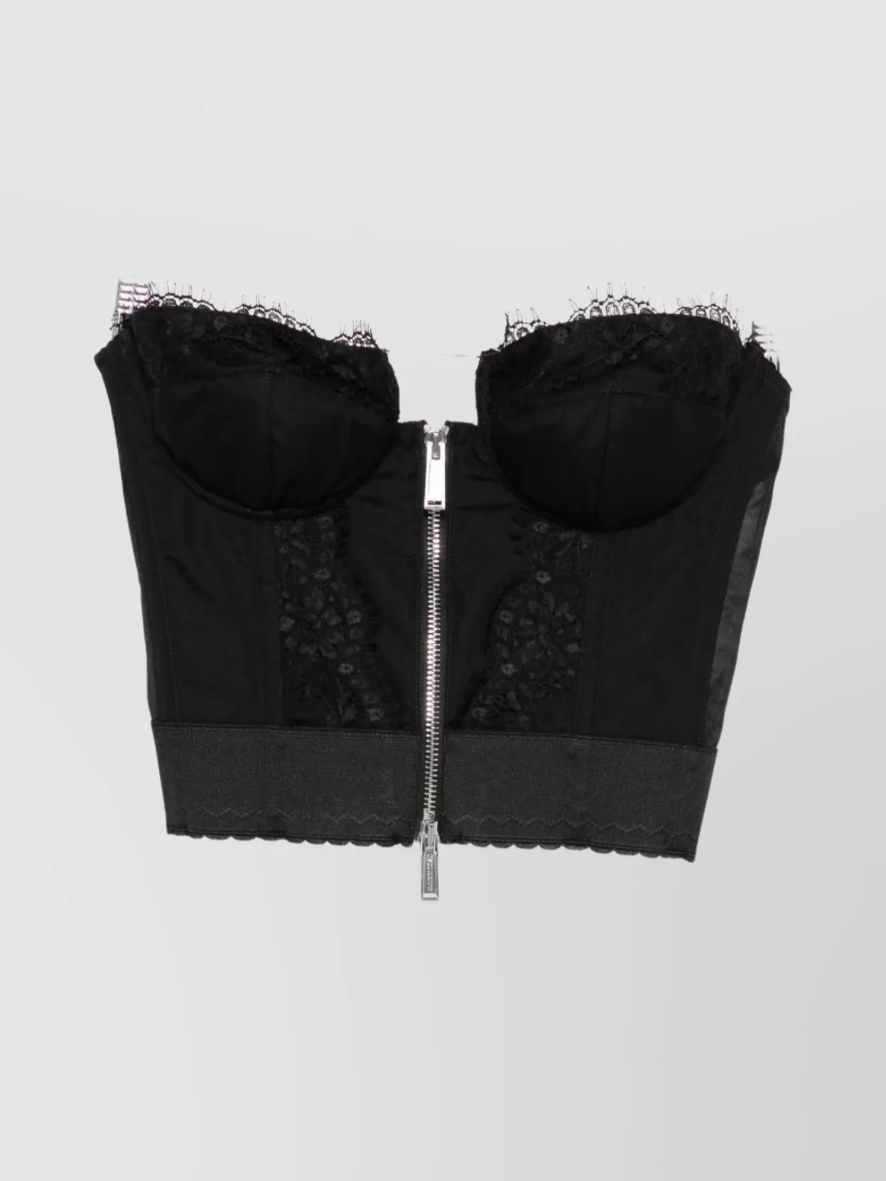 Dsquared2 Strapless Lace Cropped Corset Top In Animal Print