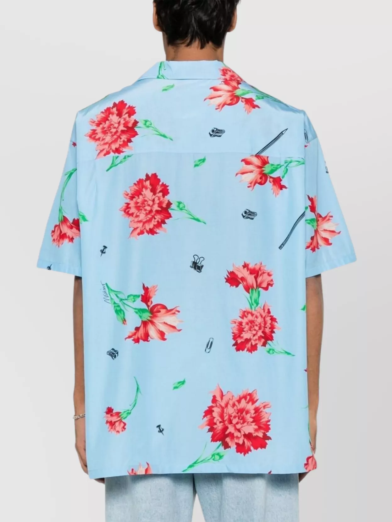 Moschino Relaxed Fit Floral Print Camp Collar Shirt