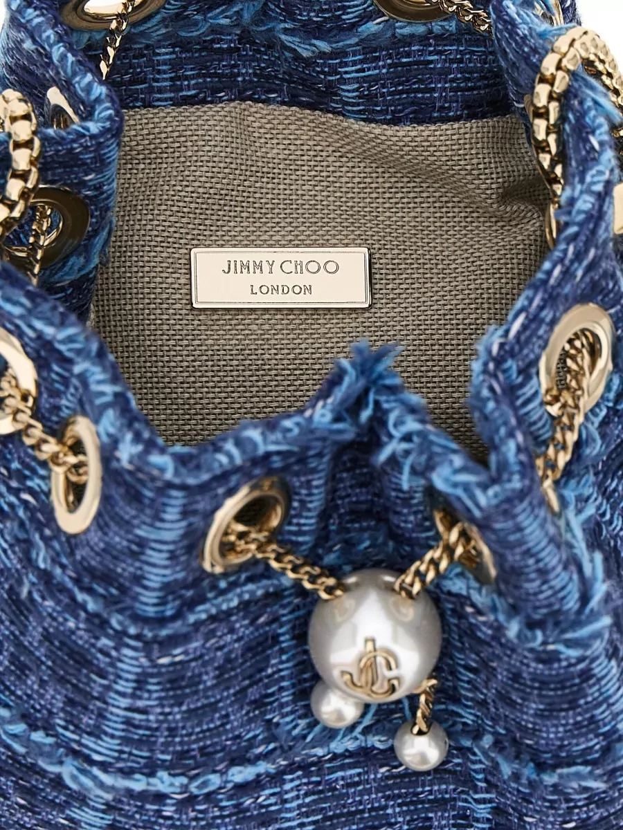 Jimmy Choo Bon Bon Denim Bucket Bag
