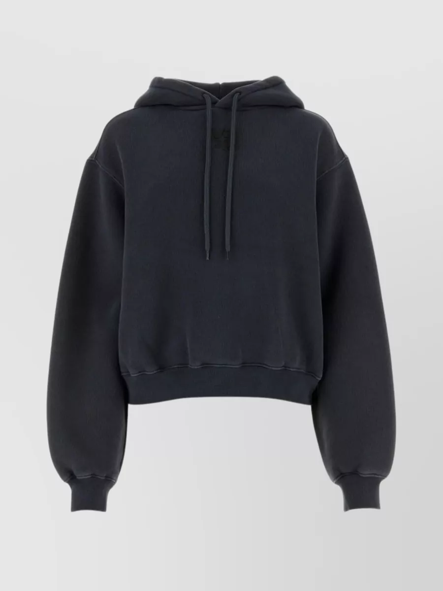 Shop Alexander Wang Cotton Blend Oversize Hooded Sweatshirt In Black
