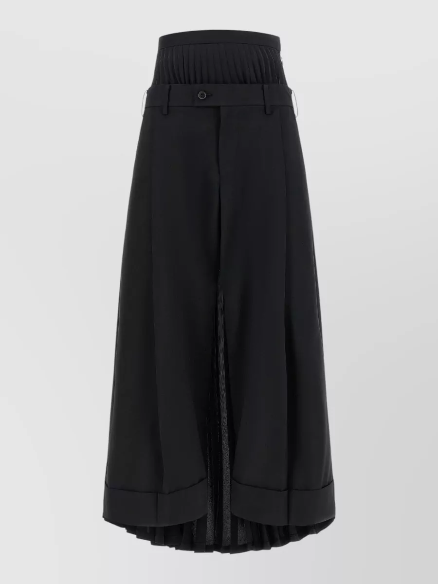 Junya Watanabe High Waist Pleated Skirt Pants Belt