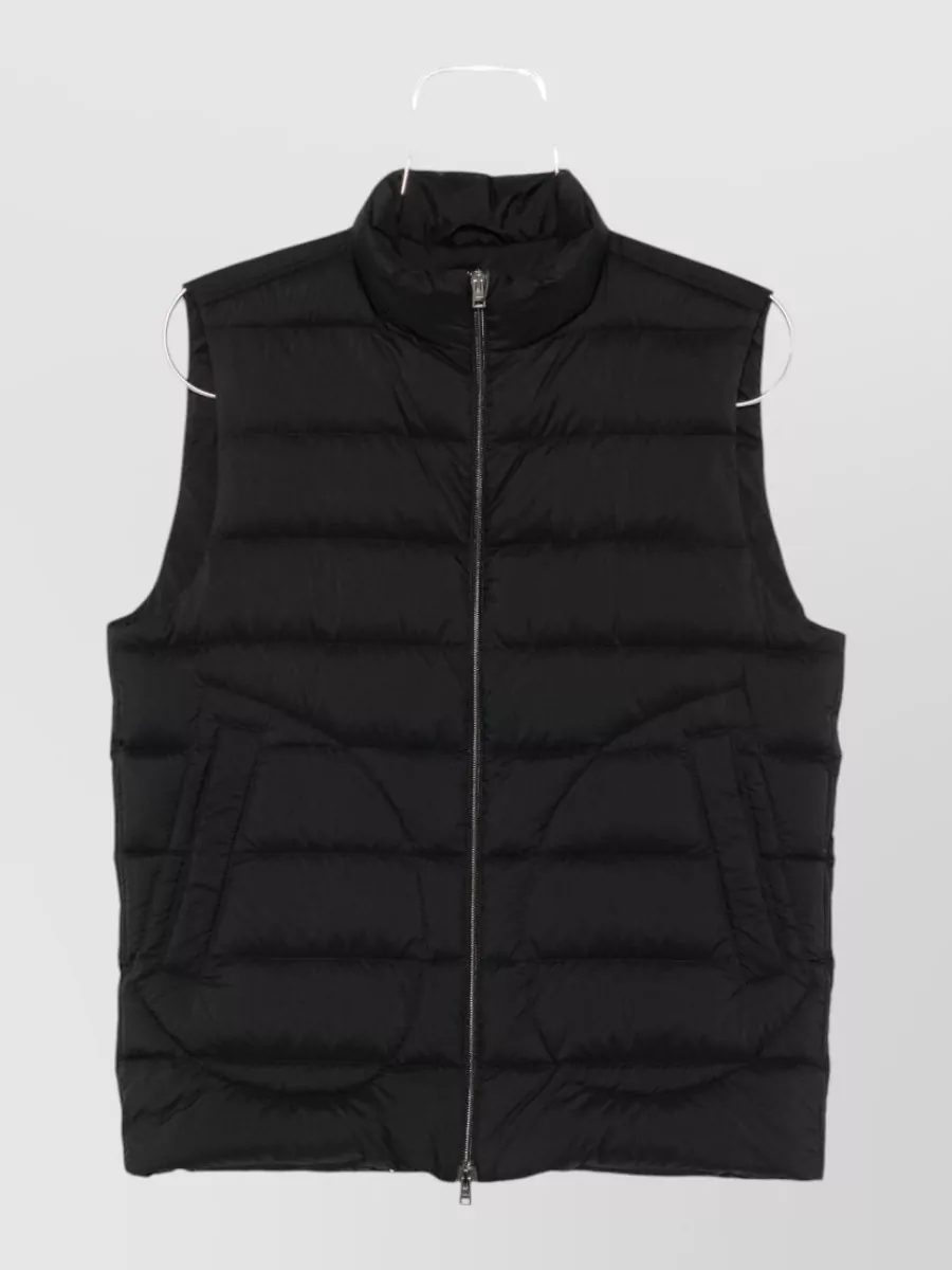 Herno silk down quilted sleeveless padded coat