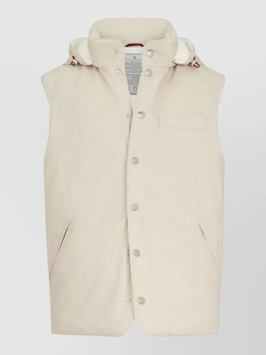 Brunello Cucinelli wool flannel down padded vest