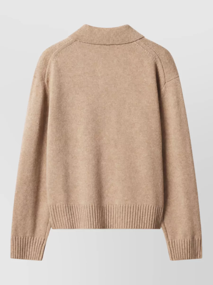 Maison Kitsuné Wool Intarsia-Knit Fox Head Polo Jumper