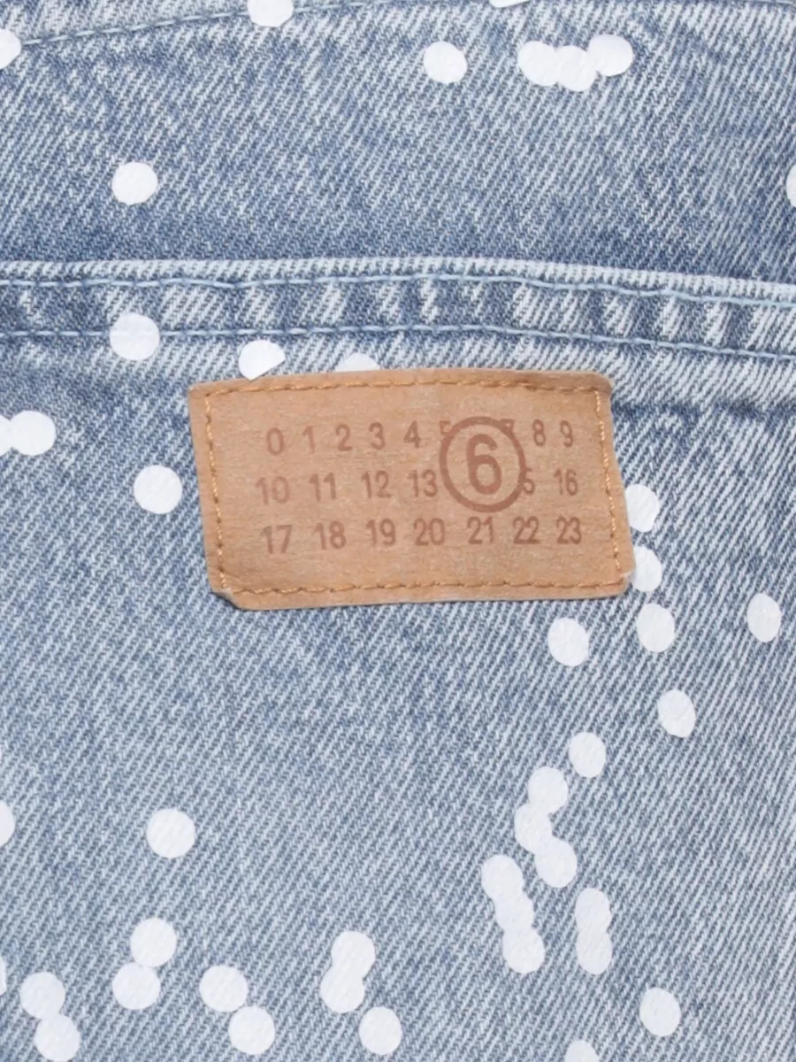 Mm6 Maison Margiela Straight Leg Jeans Polka Dot Stitching