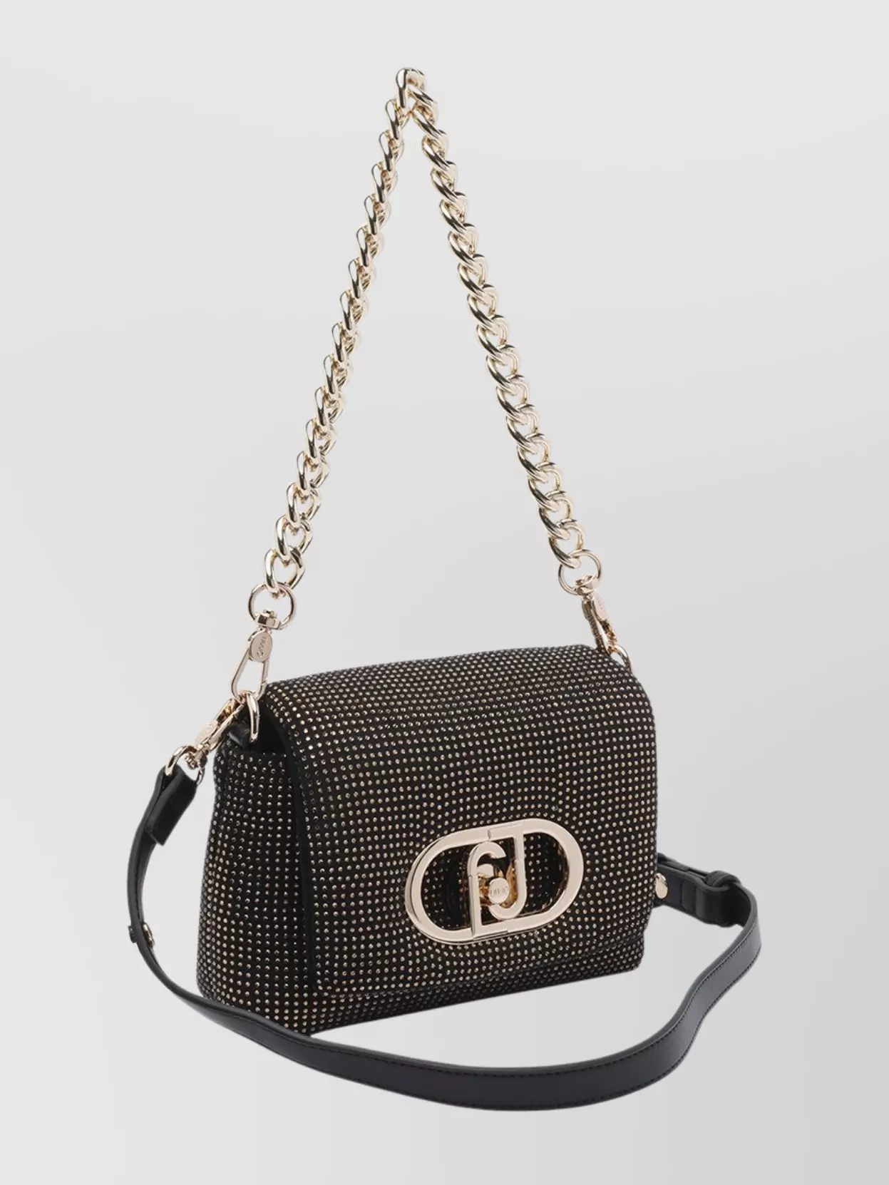 Liu Jo Gold Logo Shoulder Bag With Chain Strap