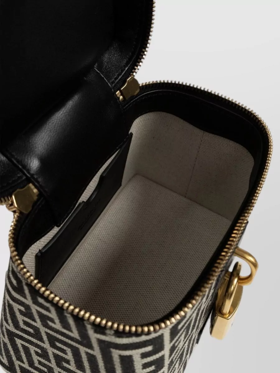 Balmain Pulse Mini Jacquard Canvas Vanity Bag