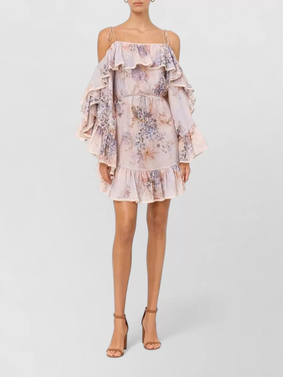 Zimmermann Cotton Ruffled Mini Dress