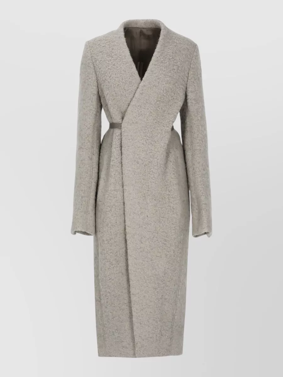 Rick Owens alpaca virgin wool long-sleeve fitted coat
