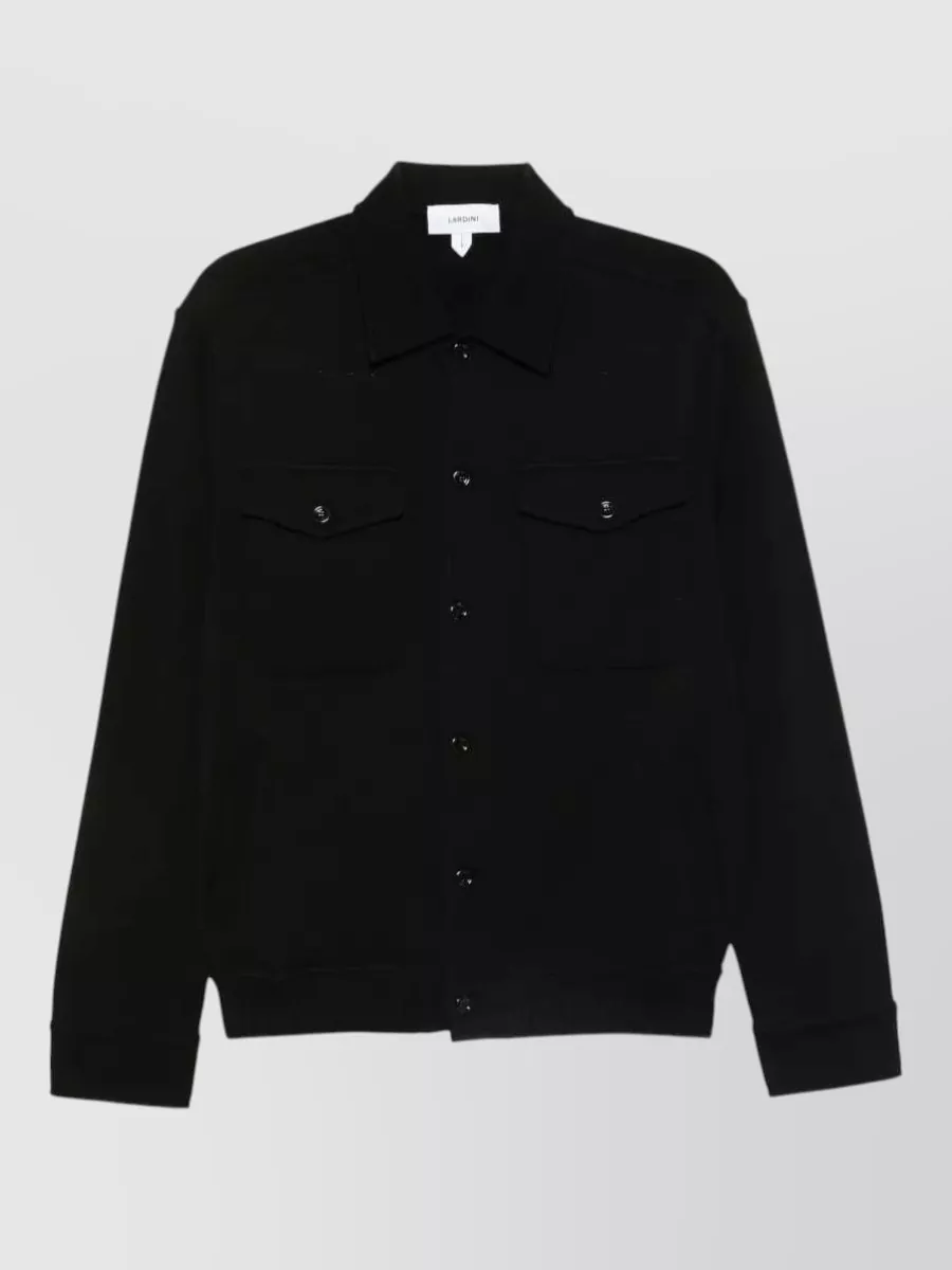 Lardini Ribbed Cotton Shirt Jacket