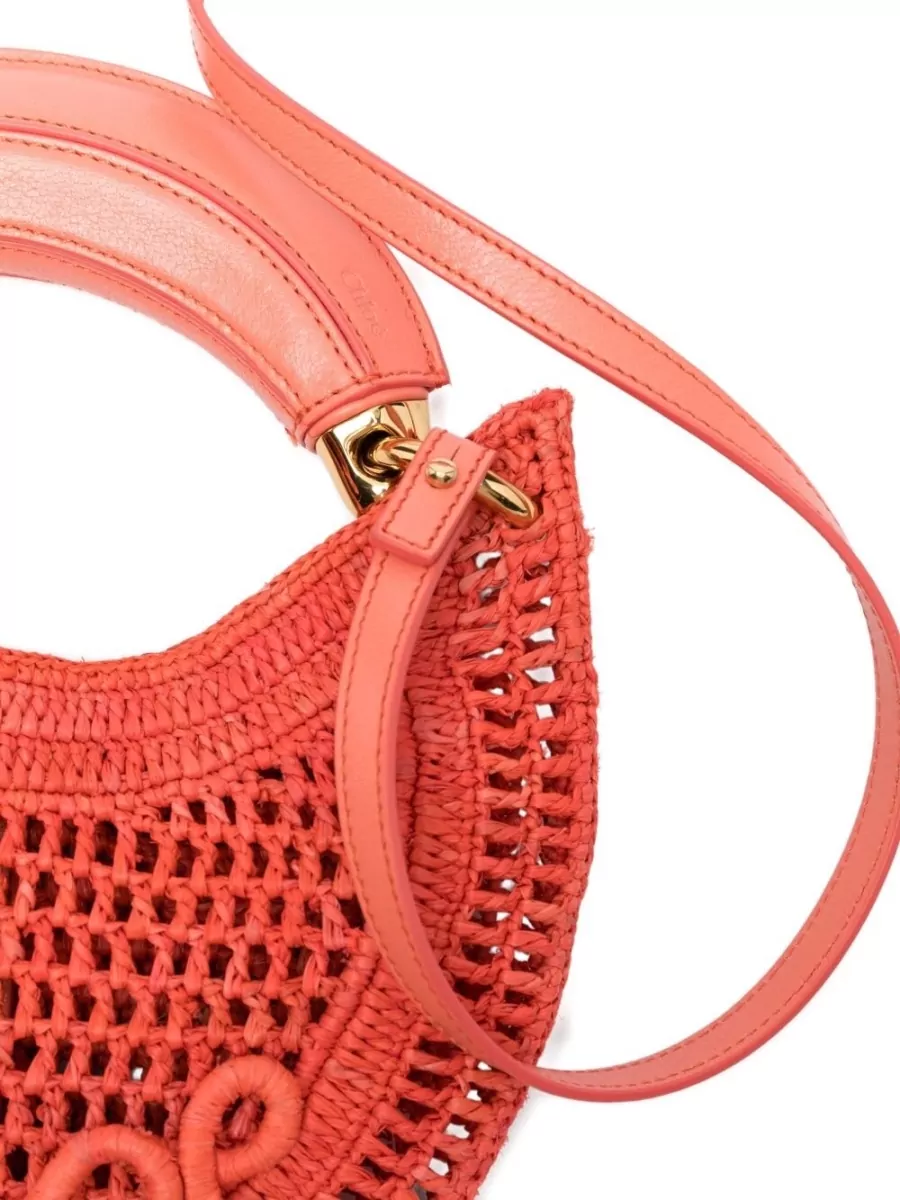 Chloé Mini Raffia And Leather Clutch Bag