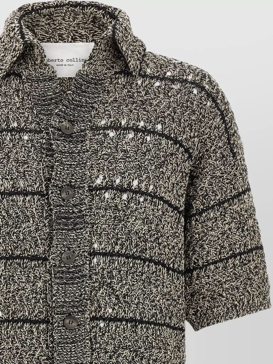 Roberto Collina Mouliné Mesh Knit Oversized Shirt