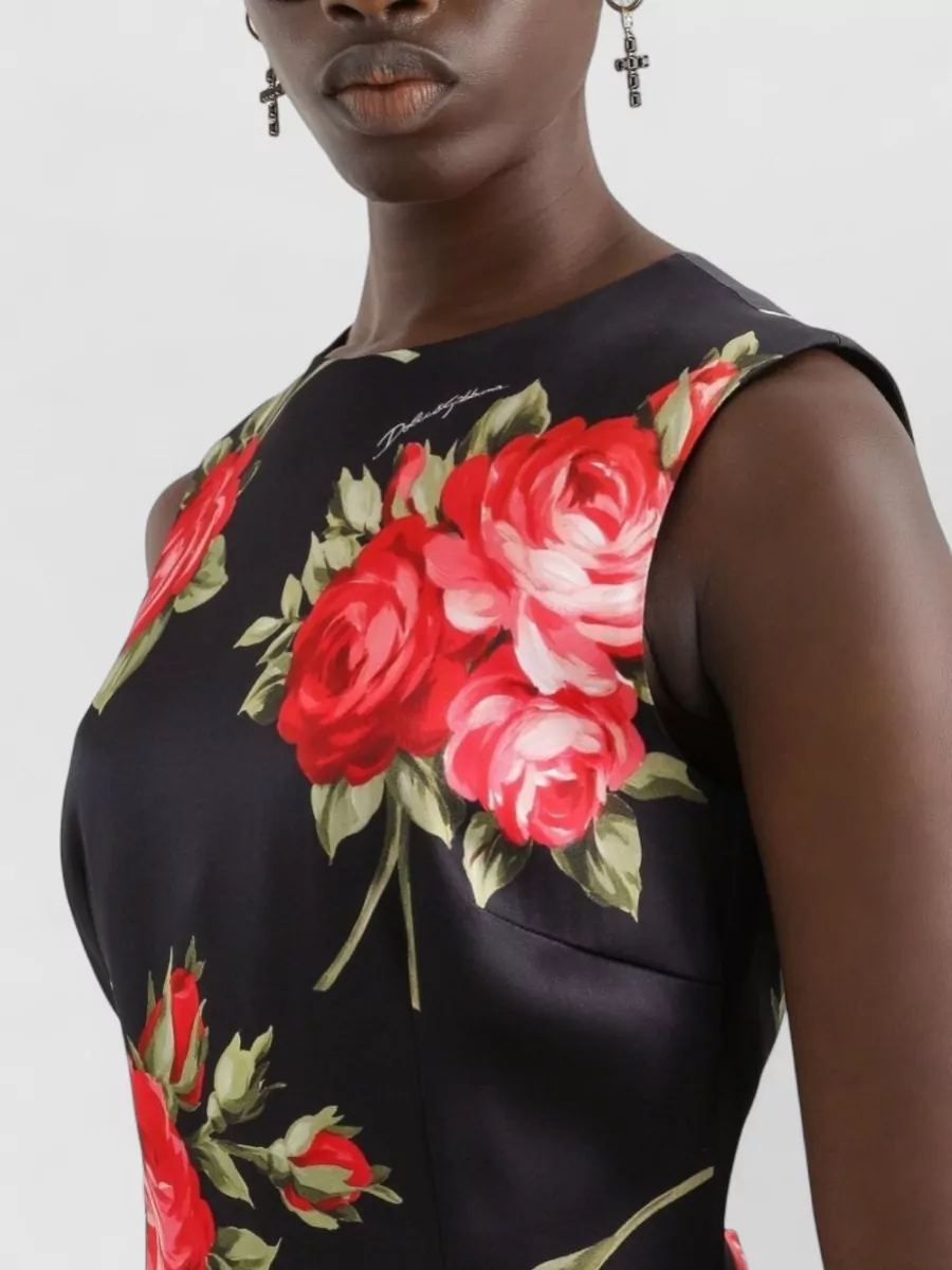 Dolce&Gabbana Floral-Print Sleeveless Midi Dress