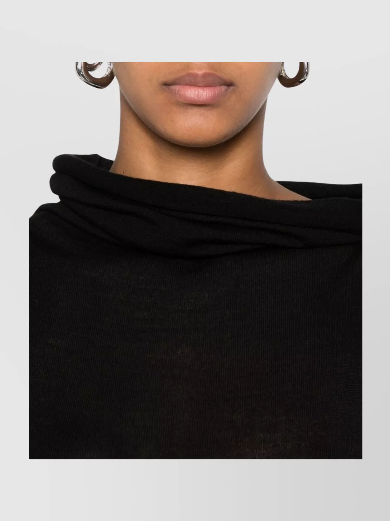 Shop Rick Owens Wool Knit Long Dress With Cowl Neck