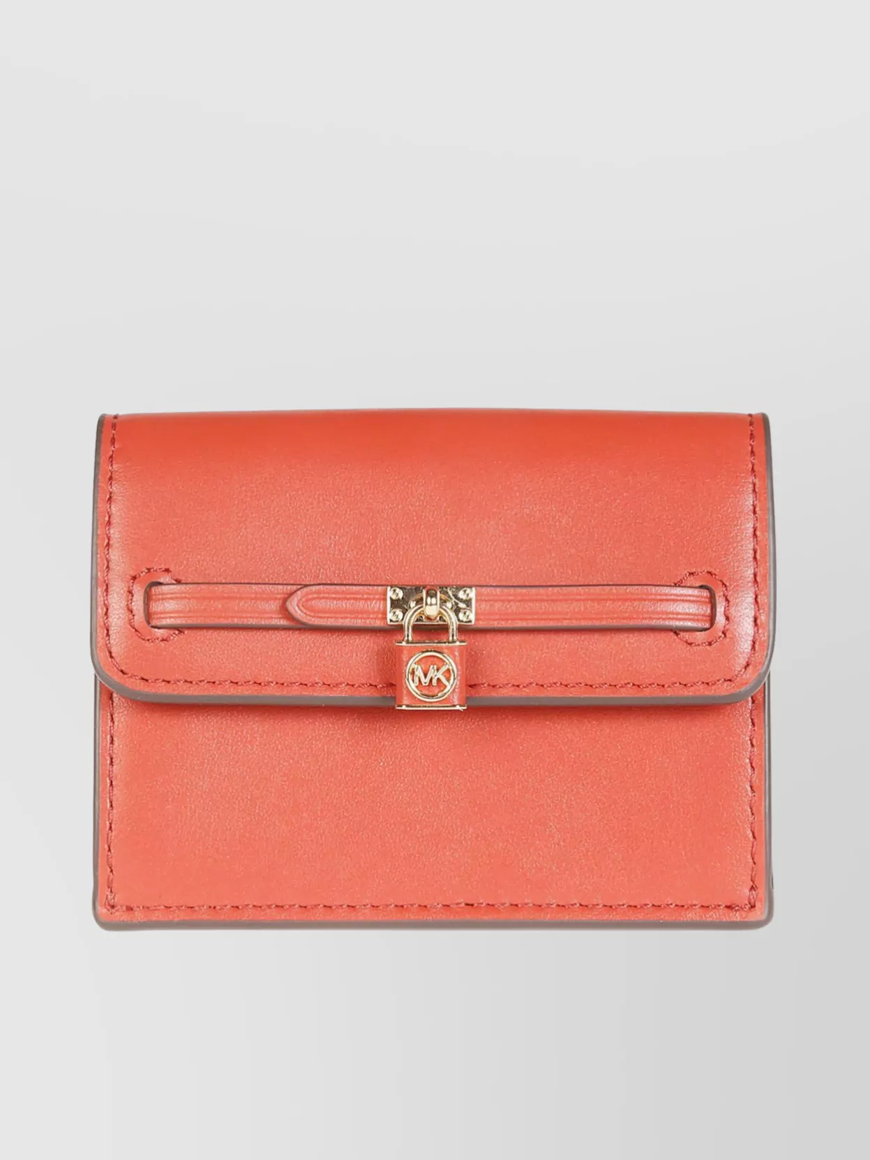 Shop Michael Kors Structured Cardholder With Detailed Stitching And Metal Accents