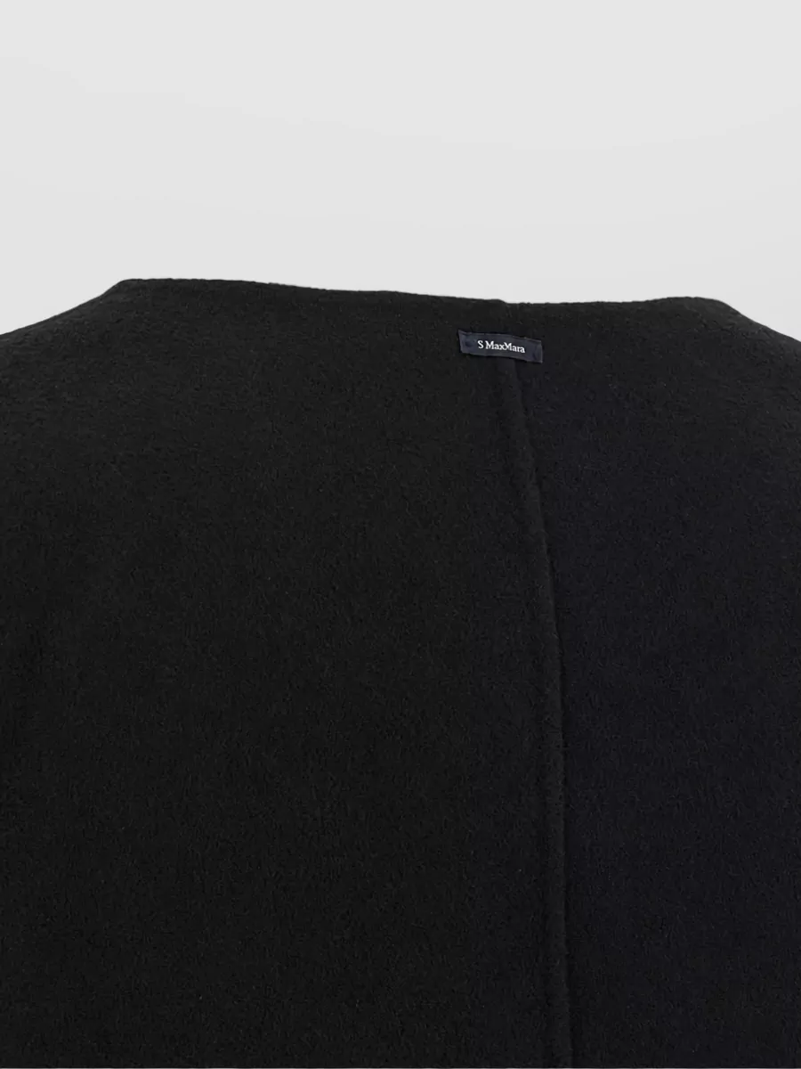 S Max Mara Wool Crewneck Single Breasted Coat