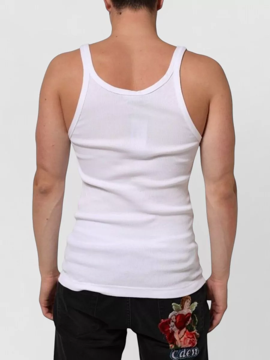 Dolce&Gabbana Ribbed Sleeveless Round Neck Tank Top