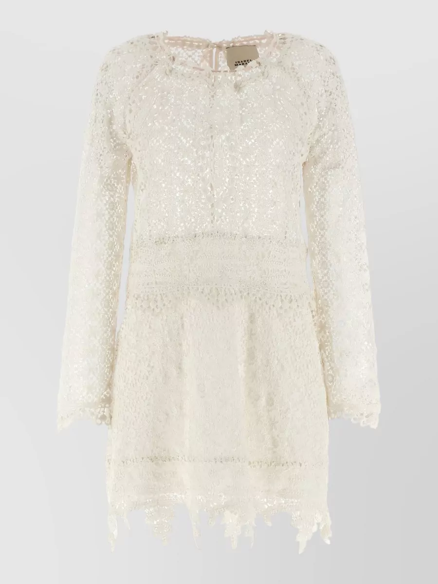 Isabel Marant cotton crochet openwork long-sleeve mini dress