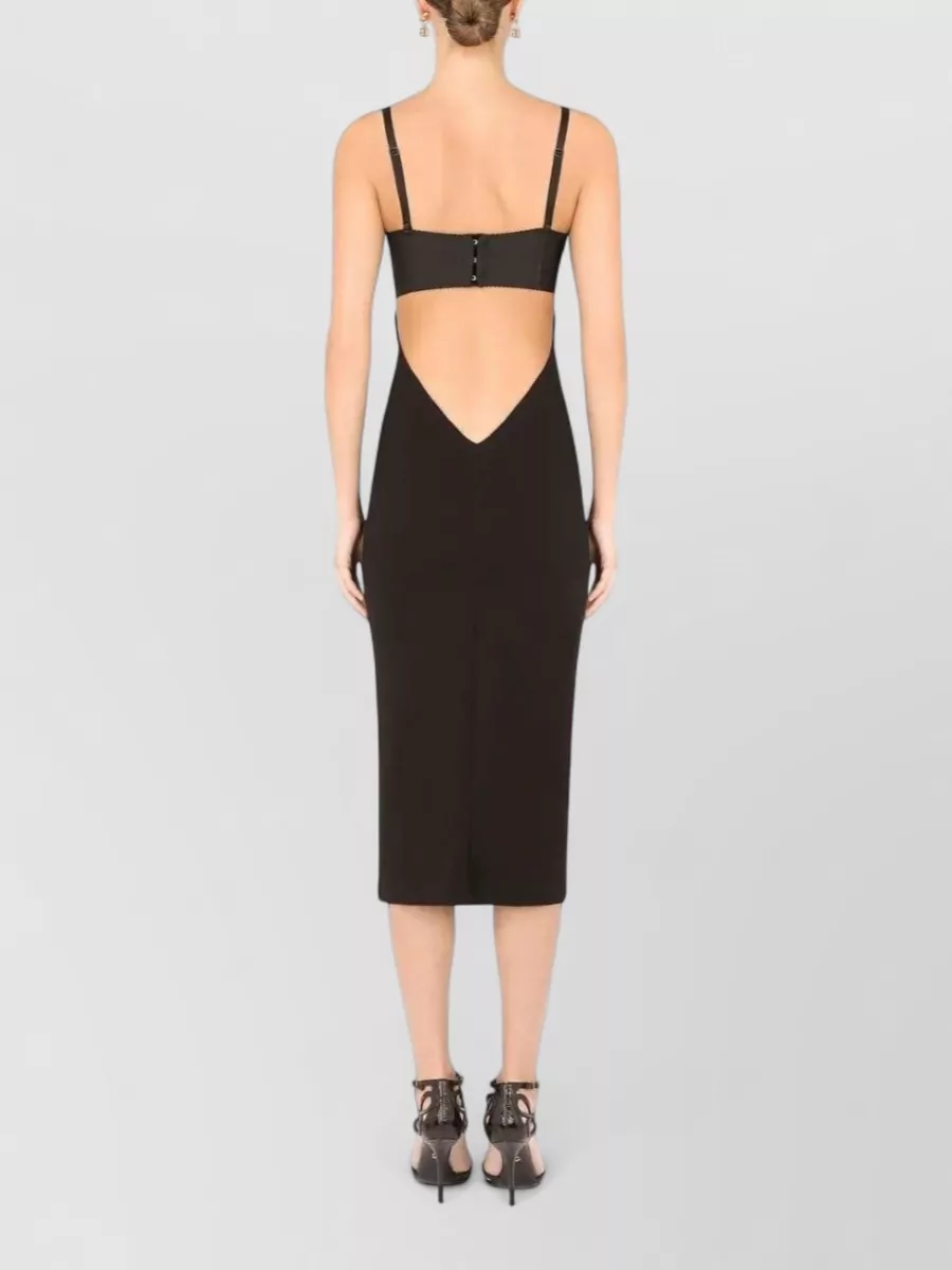 Dolce&Gabbana Midi Dress Bustier Neckline Spaghetti Straps
