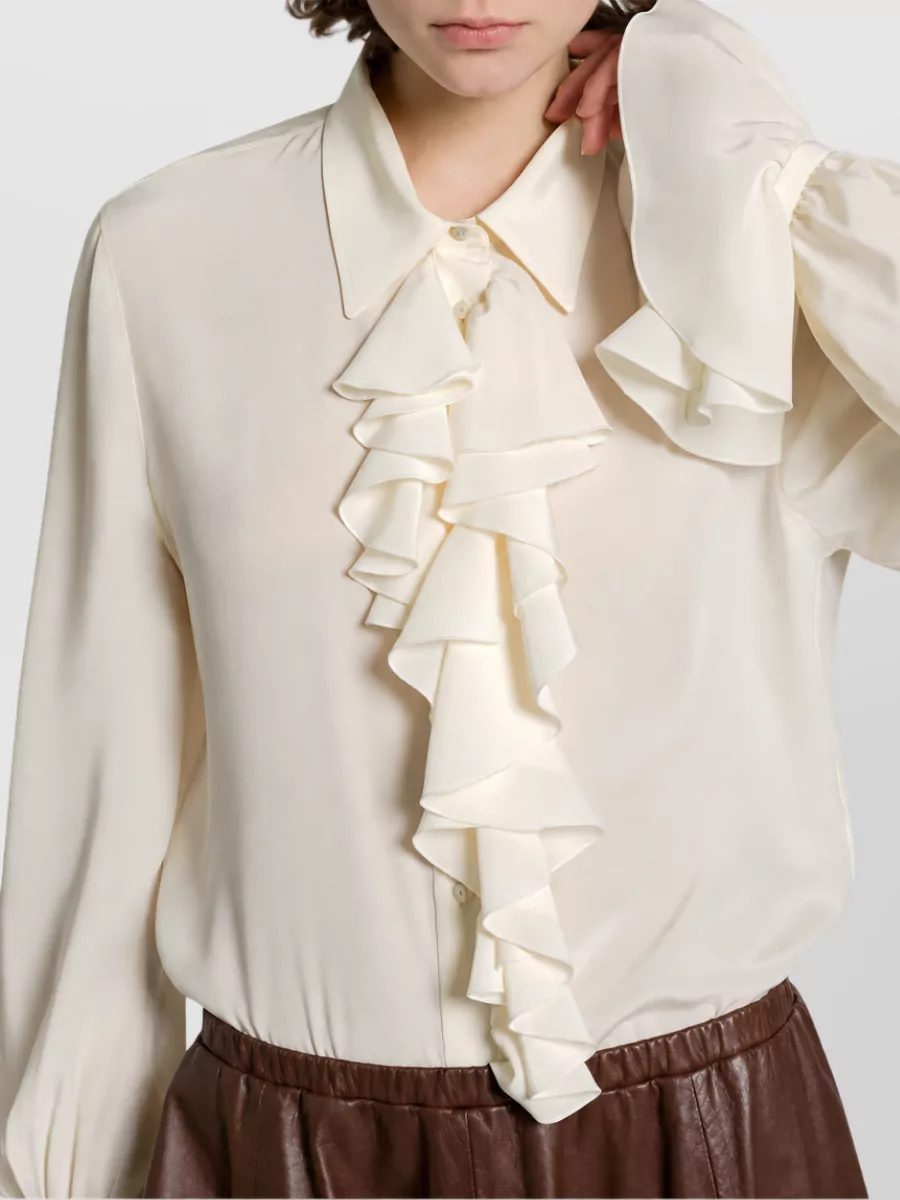 Alberta Ferretti Silk ruffled blouse