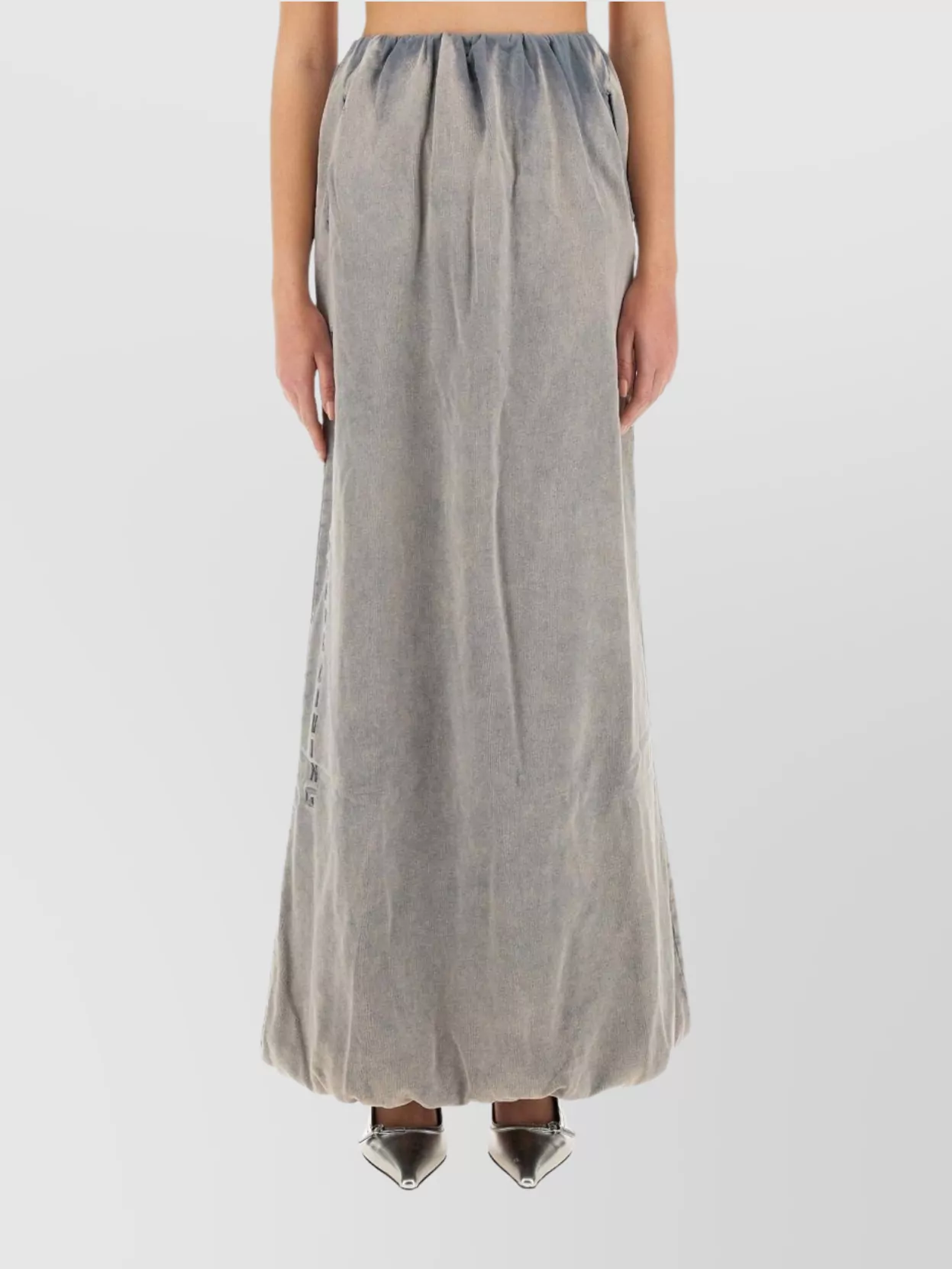Shop Diesel Gathered Detail Maxi Skirt With Elastic Waistband