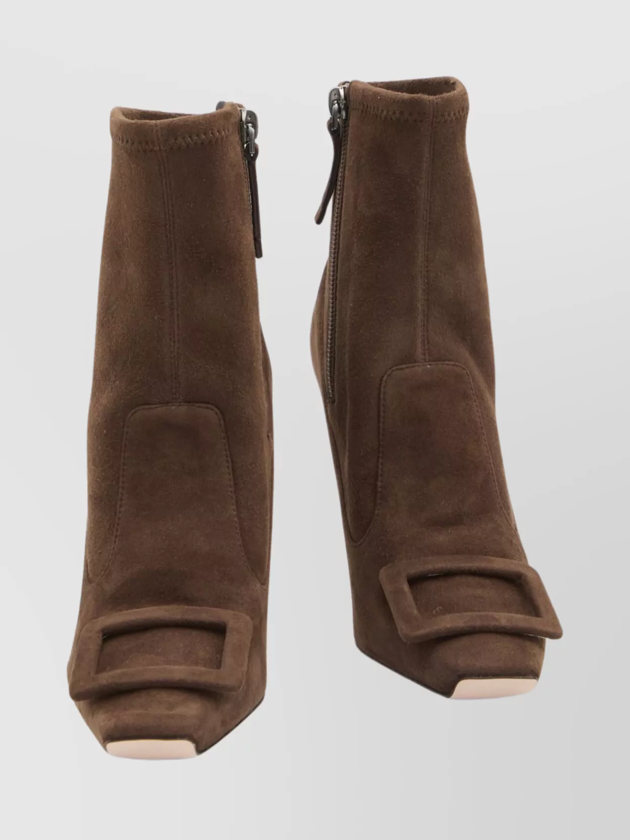Roger Vivier Suede Ankle Boots Trompette Heel In Multi