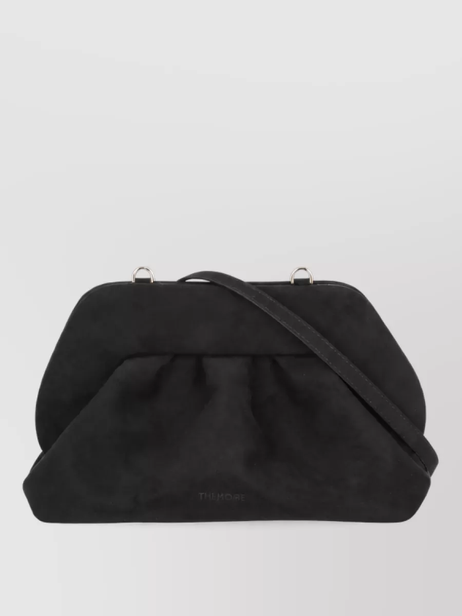 Themoiré Bios Recycled Suede Ruched Clutch Bag