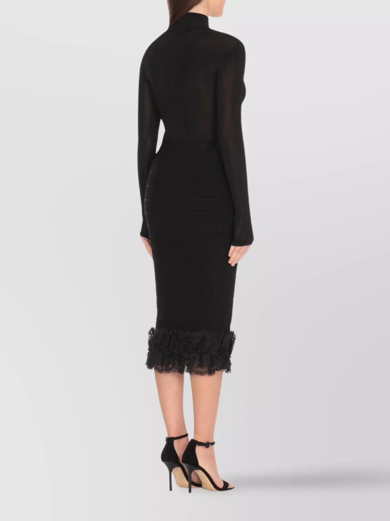 Self-Portrait Lace Detail High Neck Body