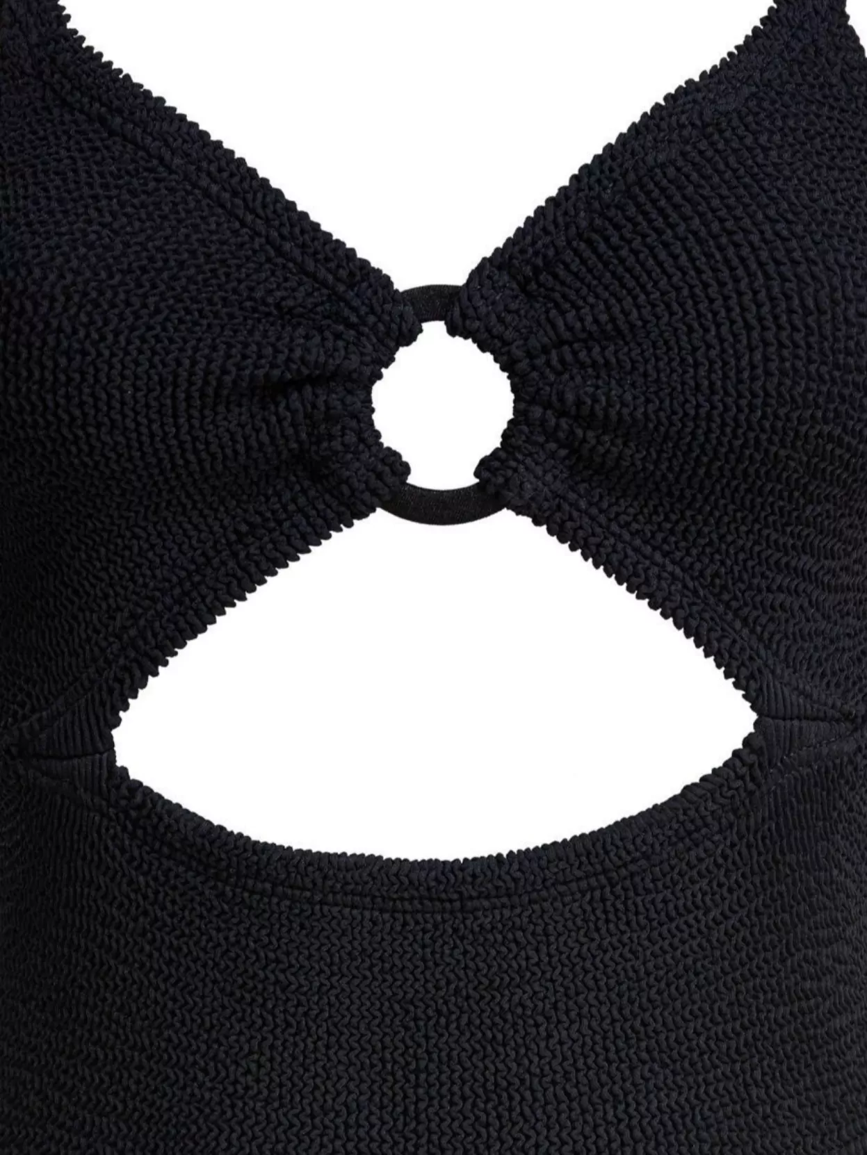 Shop Hunza G Ring Detail Cut-out Swimsuit Spaghetti Straps