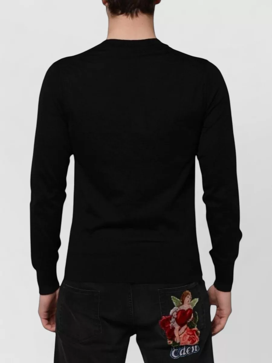 Dolce&Gabbana Virgin Wool V-Neck Long-Sleeve Sweater