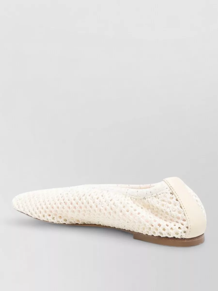 Fabiana Filippi Mesh Knit Sequin-Embellished Ballet Flats