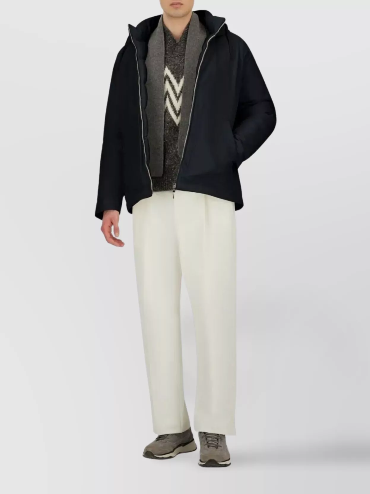 Herno Hooded Down Jacket With Drawstring And Pockets In Black