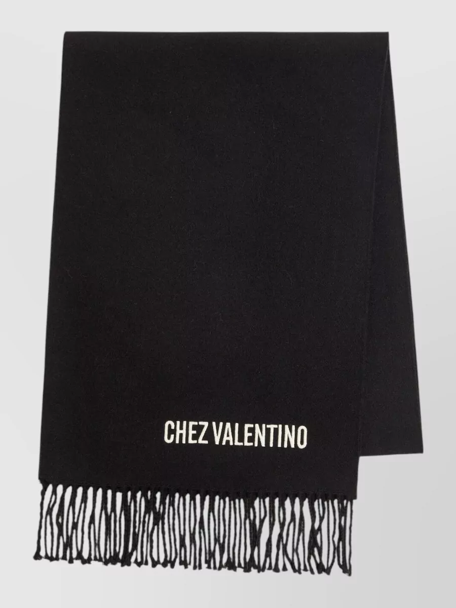 Valentino Garavani Cashmere Fringed Scarf