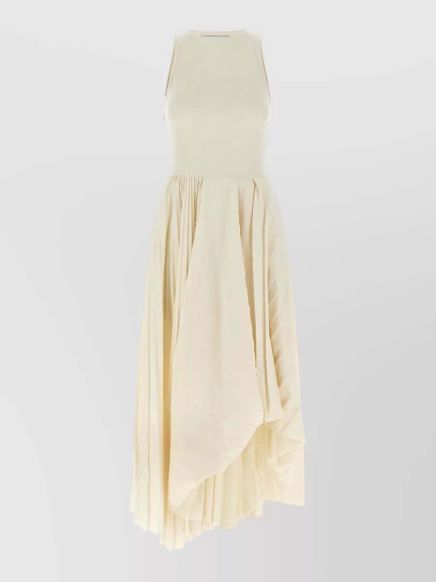 Mc Queen cotton sleeveless asymmetric midi dress