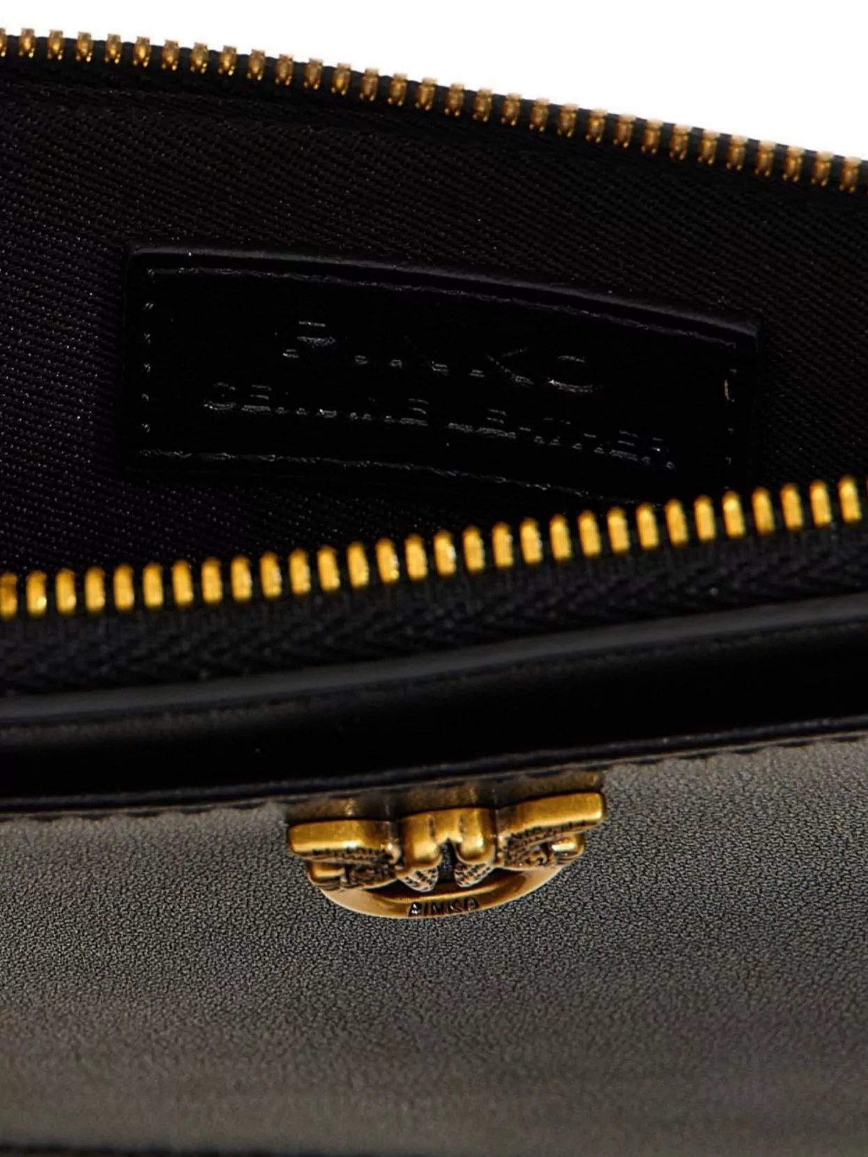 Pinko 'strap Wrist Hardware Gold Holder Card'