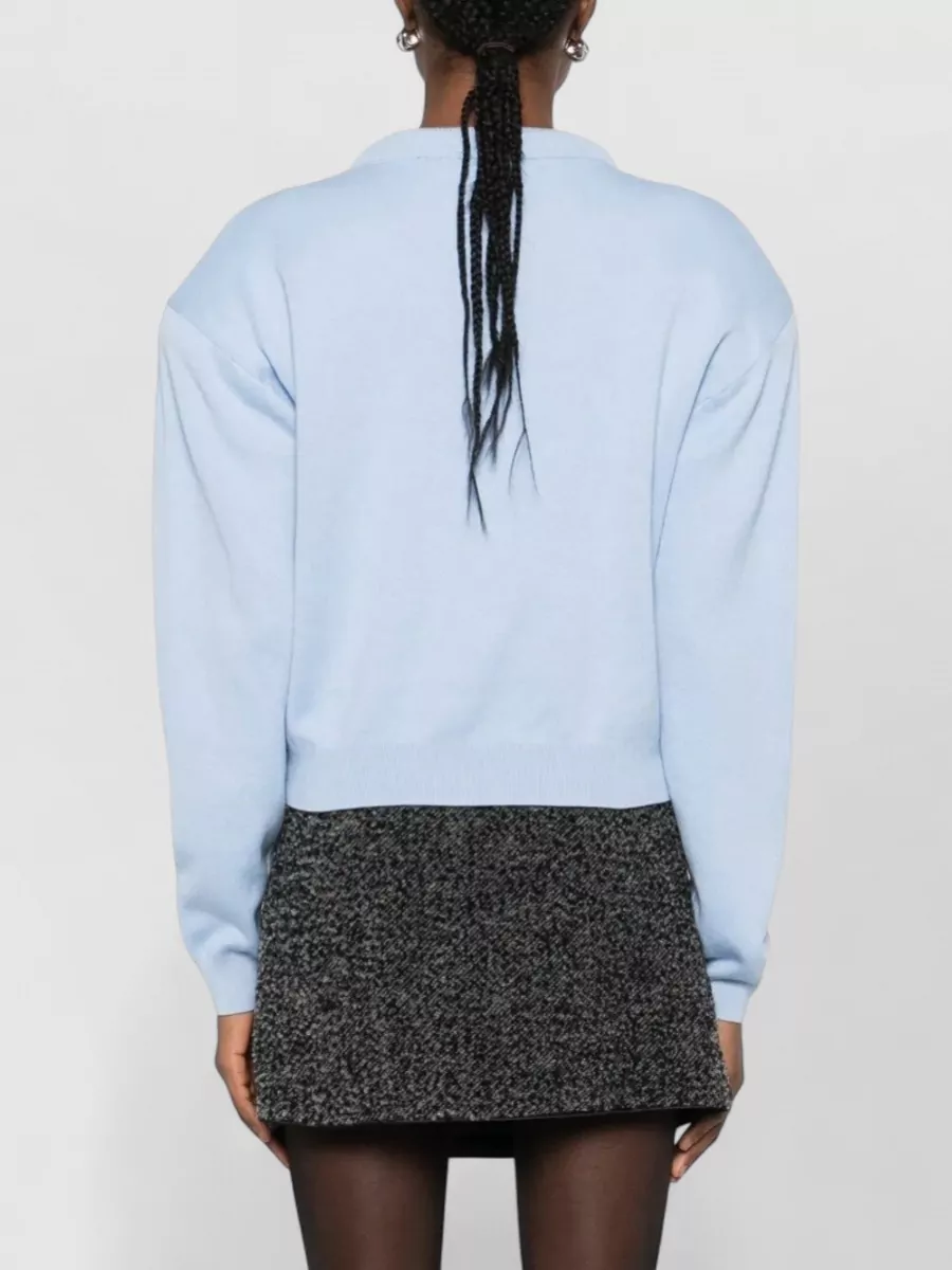 Rotate Cashmere Blend Ribbed Hem Cardigan