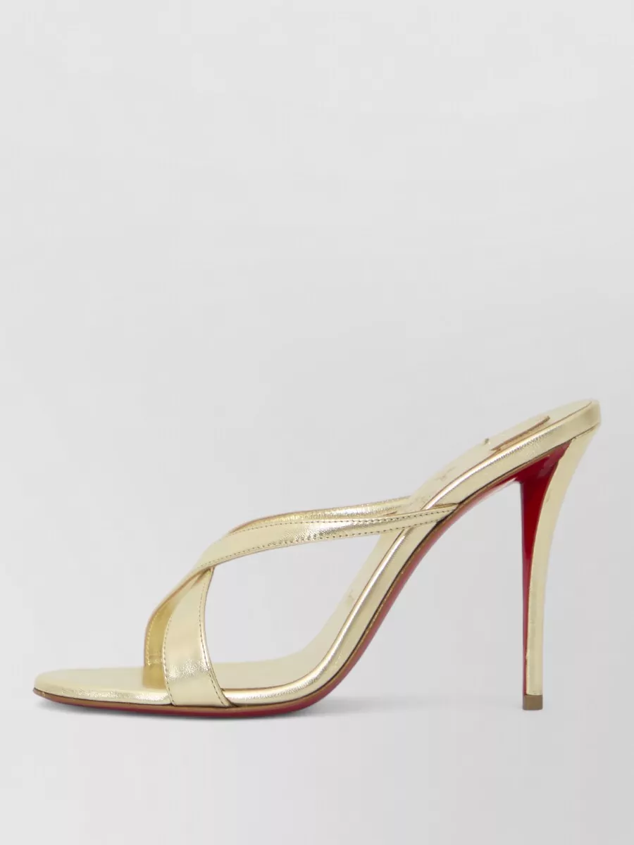 Christian Louboutin Leather Cross-Strap Mules