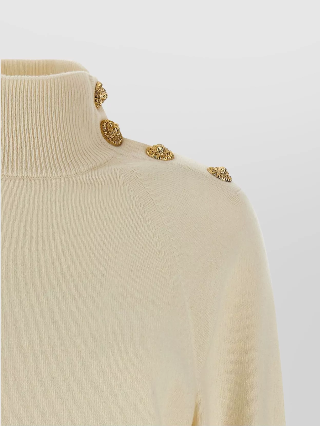 Balmain Cashmere Wool High Neck Button Dress