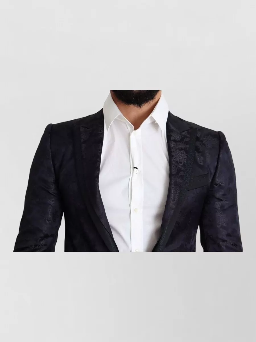 Dolce&Gabbana Silk Floral-Jacquard Single-Breasted Blazer