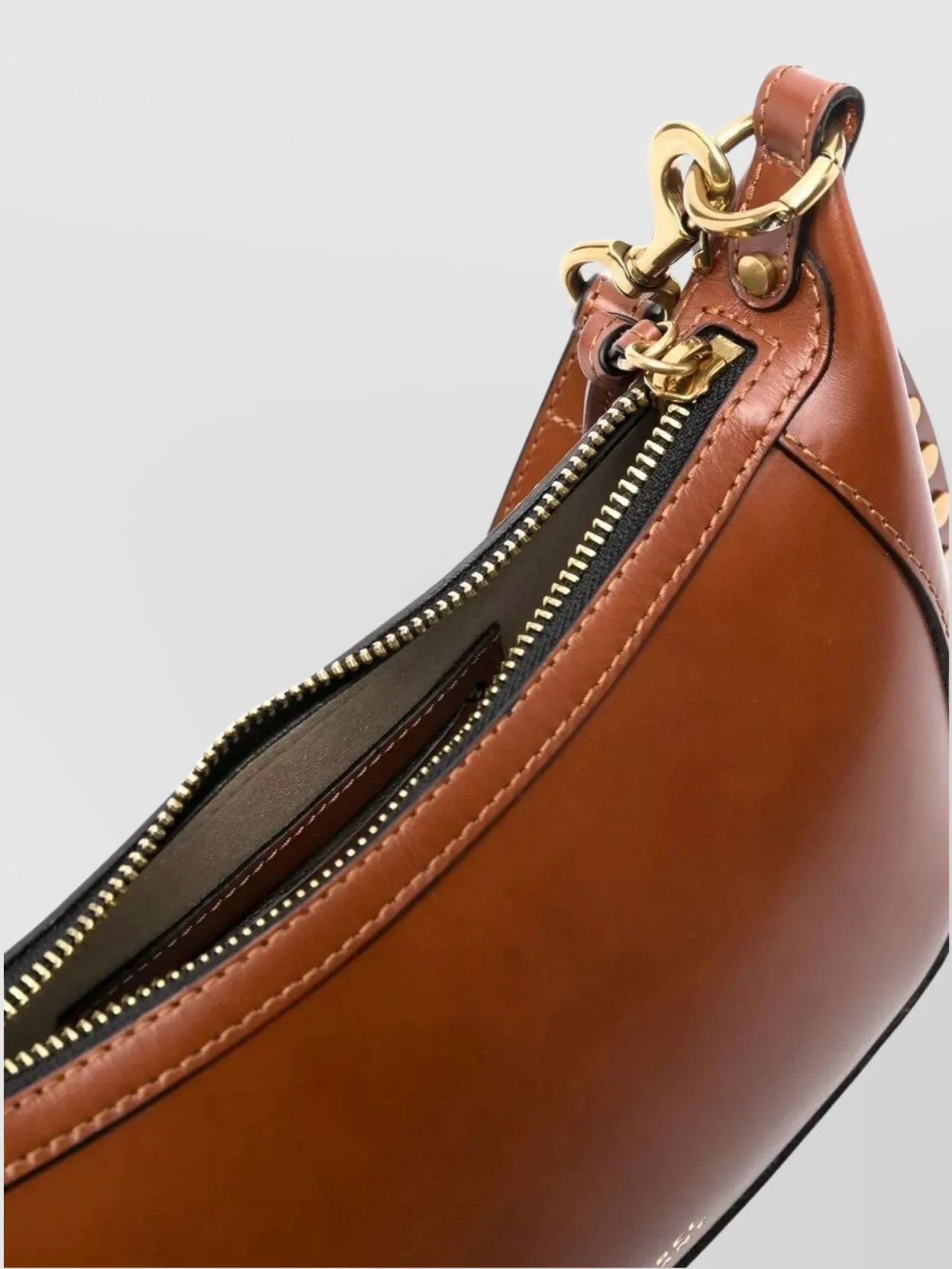 Isabel Marant Moon Calfskin Shoulder Bag With Gold Stud