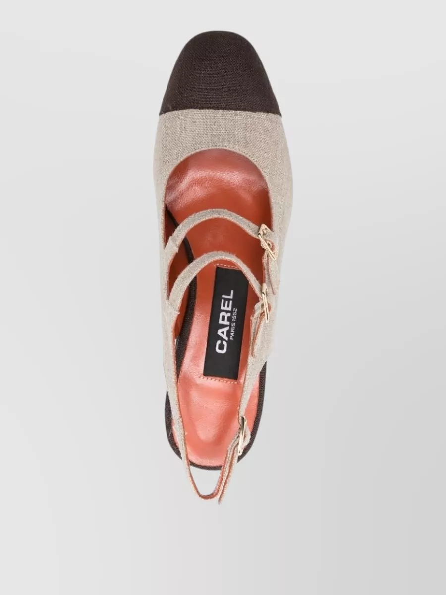 Carel Paris Contrast Toe Slingback Pumps