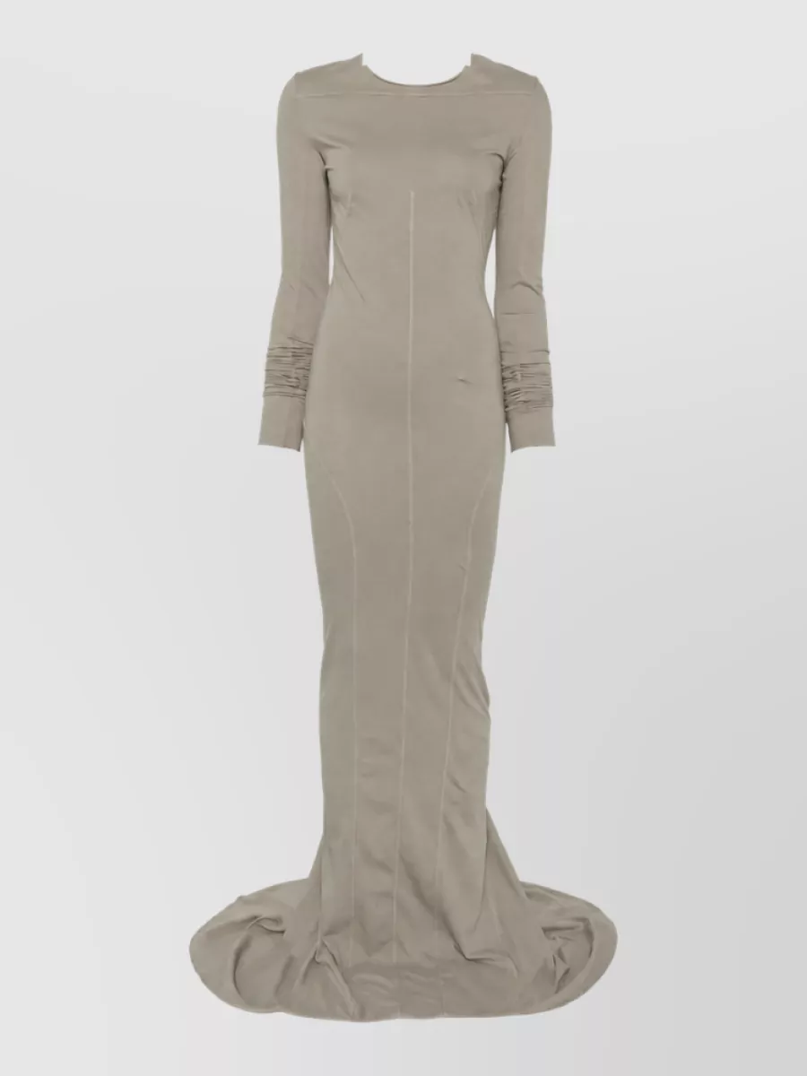 Rick Owens Drkshdw Gathered Long-Sleeve Cotton Maxi Dress