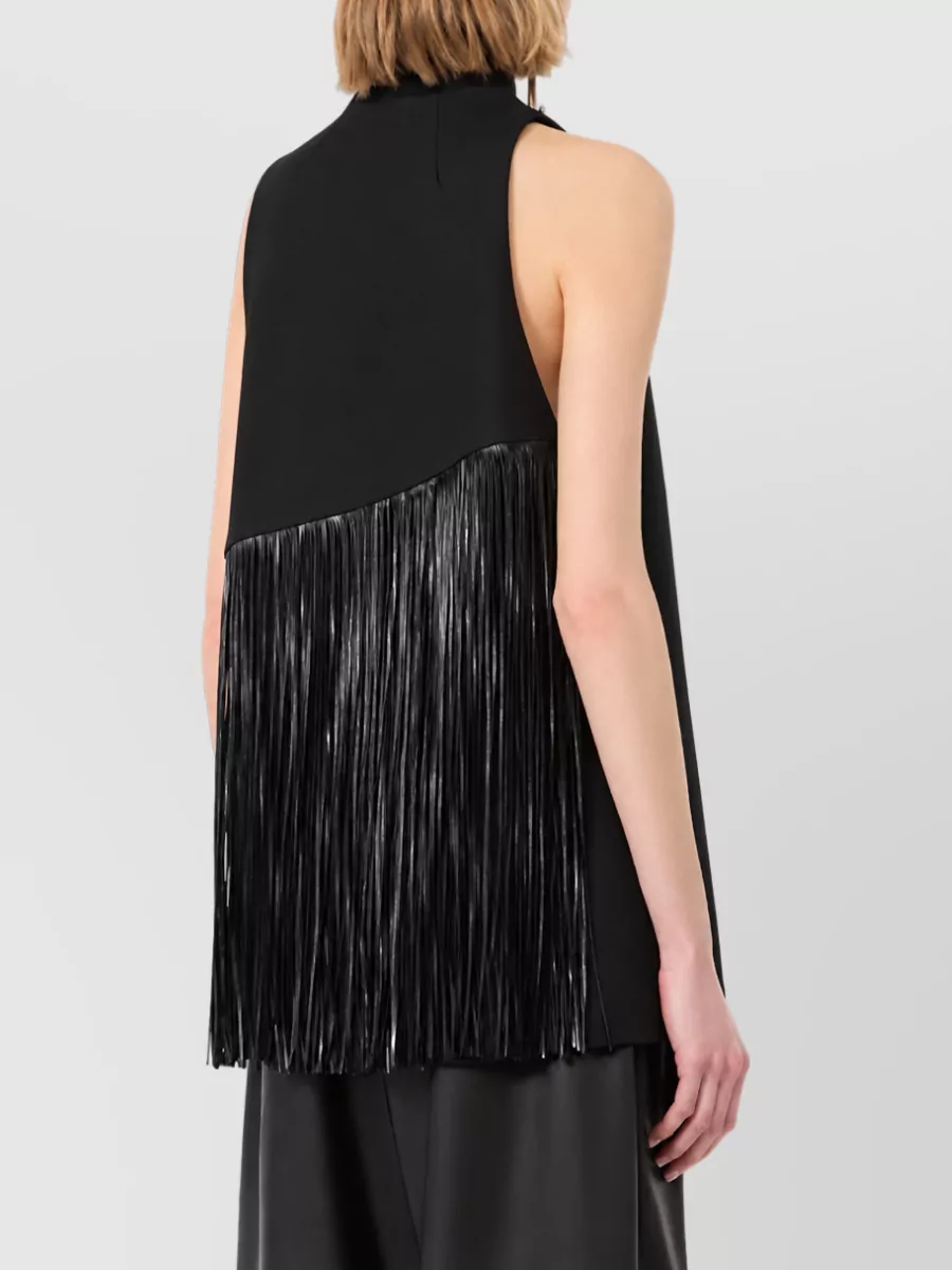 Sportmax Fringed Asymmetric Sleeveless Top