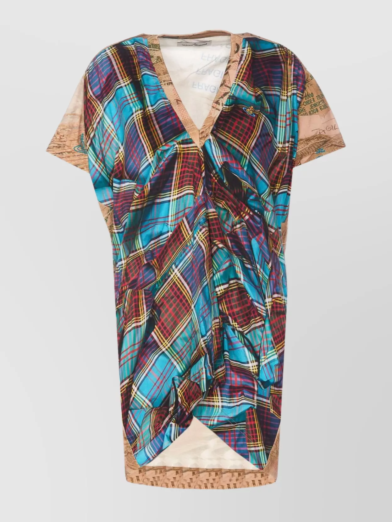 Vivienne Westwood Asymmetrical bottom draped v-neck top | The