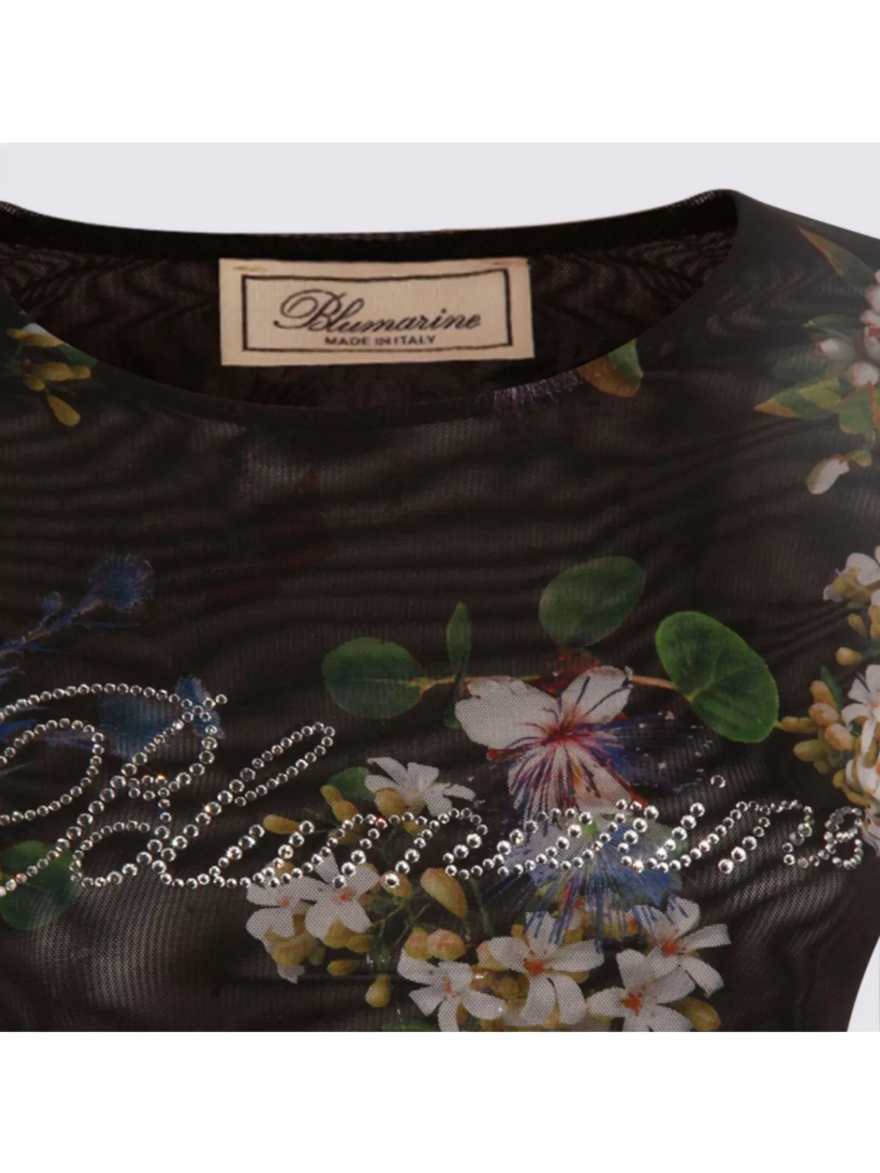 Blumarine Long Sleeve Floral Sheer Top